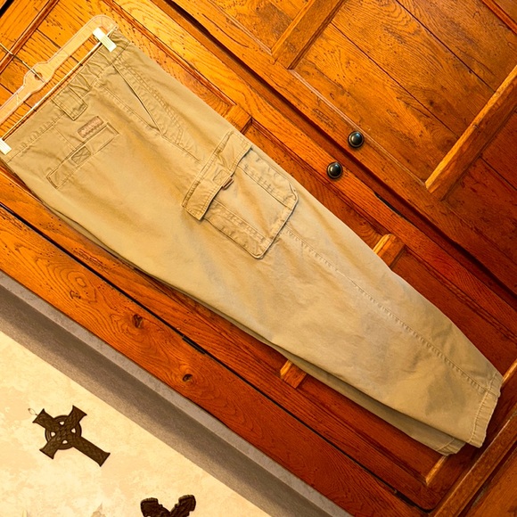 COLUMBIA CARGO PANTS Large Men’s Khaki Tan - Picture 3 of 14